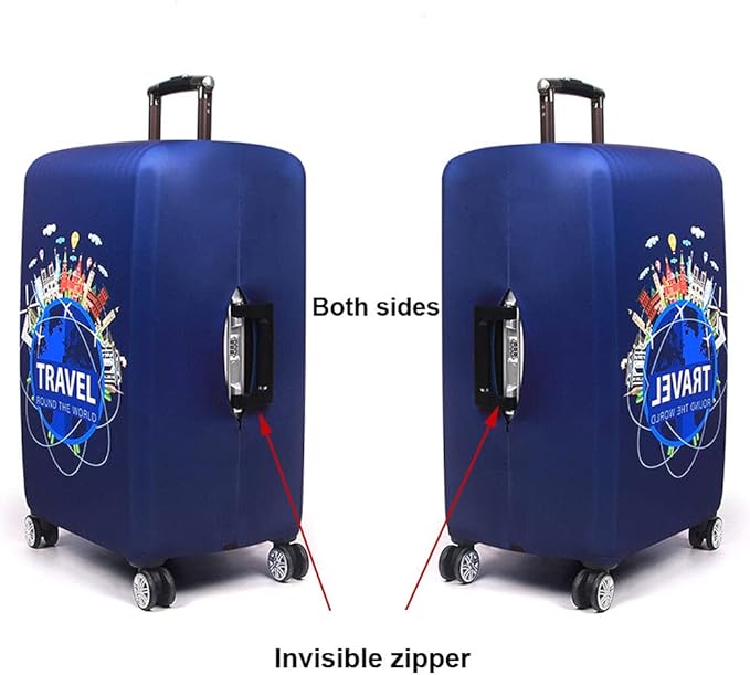 MosaiRudo Thicker Luggage Cover Elastic Suitcase Cover Protector Fits 18-32 Inch Suitcase Travel Accessories (Travel, M)
