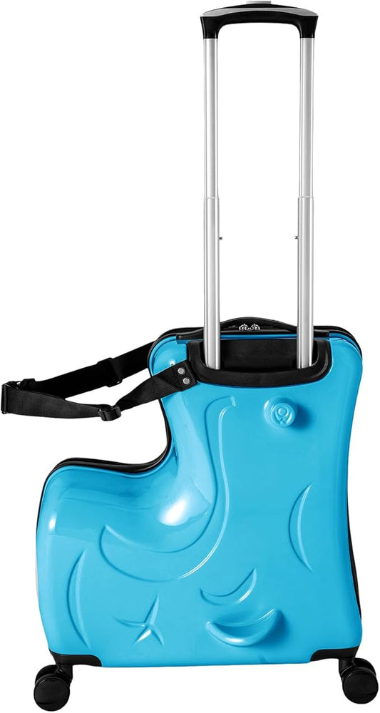 20"Kids Luggage Portable Kids Suitcase Children's Ride On Trolley Rolling Luggage with Wheels Carry Trolley Luggage with Password Lock Waterproof Kids Suitcases for Boys Girls Small Suitcase ABS+PC