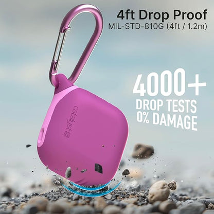 Catalyst Waterproof Case for AirPods 4 - Drop Protection for Apple AirPods 4th Generation with Carabiner, Wireless Charging Silicone Cover for Apple AirPods 4 Case for Women and Men