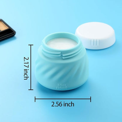 Gemice Silicone Cream Jars, TSA Approved Containers for Toiletries With Toiletry Bag, Wide Mouth Leak-proof Accessories With Lid for Cosmetic Cream (4 Pack)