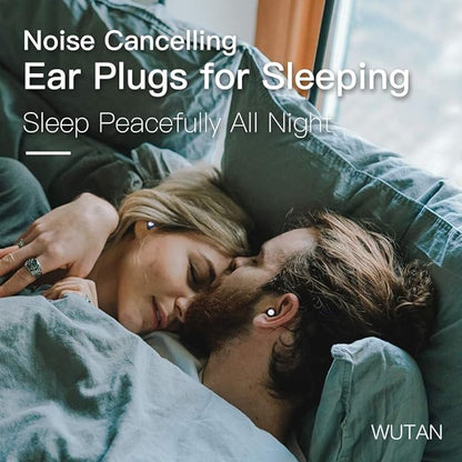 WUTAN Ear Plugs for Sleeping Noise Cancelling 14-38dB, Comfortable Soft Reusable Silicone Ear Plugs Noise Reduction Earplugs for Sleep Concert Work Airplane Travel (earplugsBLACK RED, S/L)