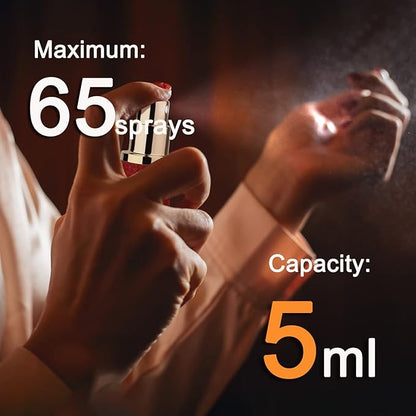 2Pcs Perfume Atomizer Bottle (5ML),Mini Refillable Empty Cologne Spray Bottle With Luxury Leather Case,for Travel Out Side Work Women and Men (Black+Red)