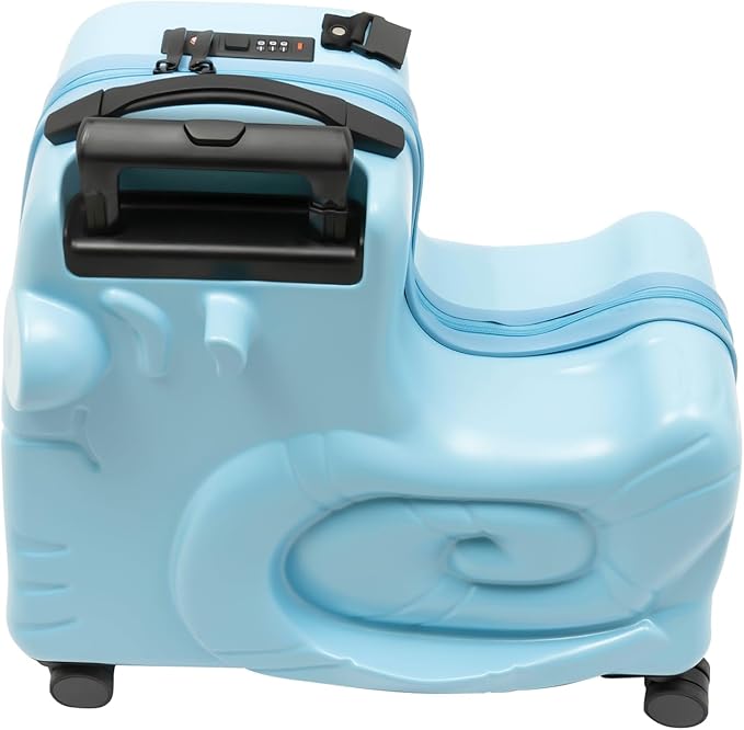 CNCEST 20" Kid's Ride-On Travel Suitcase with Wheels, Carry Trolley Luggage with Password Lock, Children's Ride-On Trolley for Children's Day Gift, Festival Gift