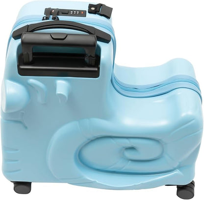 CNCEST 20" Kid's Ride-On Travel Suitcase with Wheels, Carry Trolley Luggage with Password Lock, Children's Ride-On Trolley for Children's Day Gift, Festival Gift