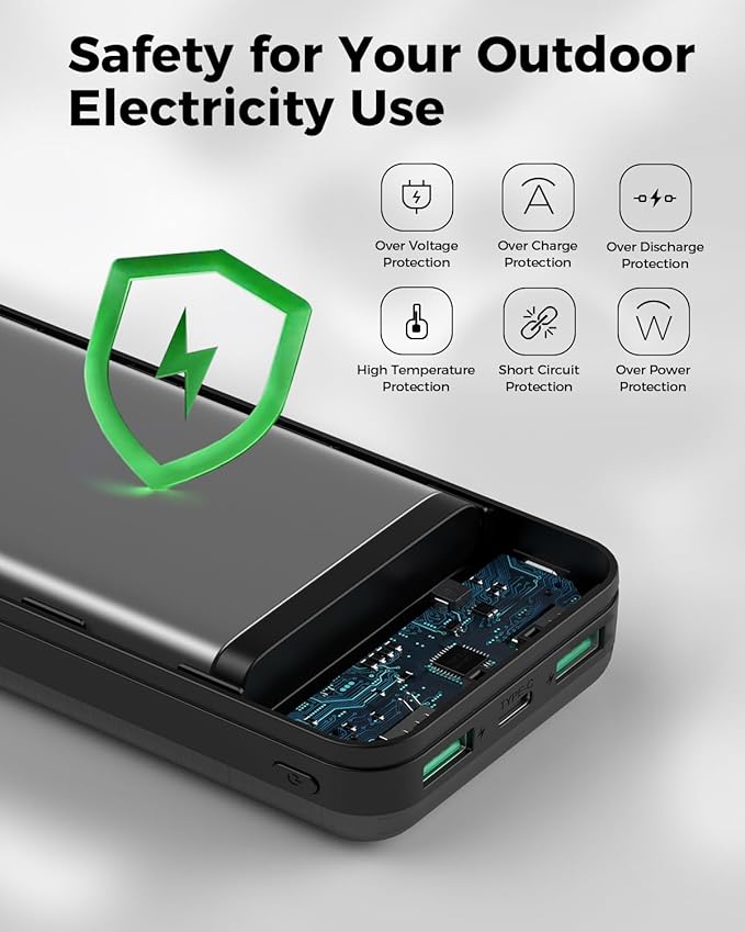 Portable Charger, Power Bank 40000 mAh PD 30W and QC 4.0 Fast Charging External Battery Pack with USB-C LED 3 Outputs & 2 Inputs Portable Charging Phone 15 14 13 pro