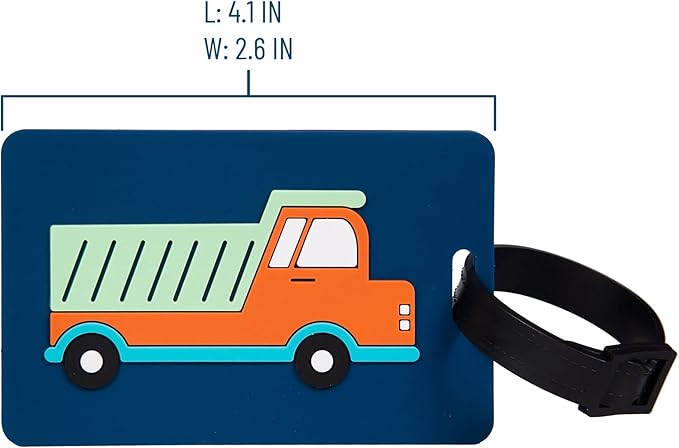 Wildkin Kids Luggage Tags – Set of 2, Durable Bag Tags w/Info Card for Suitcases & Backpacks - Transportation