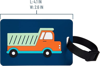 Wildkin Kids Luggage Tags – Set of 2, Durable Bag Tags w/Info Card for Suitcases & Backpacks - Transportation