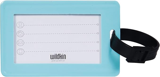 Wildkin Kids Luggage Tags – Set of 2, Durable Bag Tags w/Info Card for Suitcases & Backpacks - Train