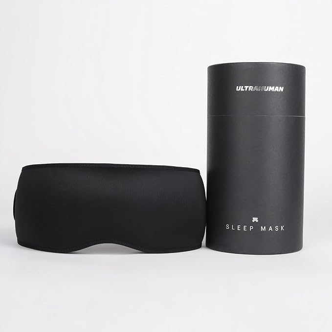 Ultrahuman Sleep Mask for Women and Men – Comfortable Premium Blackout Eye Mask for Sleep, Soft 3D Sleeping Mask with Travel Pouch