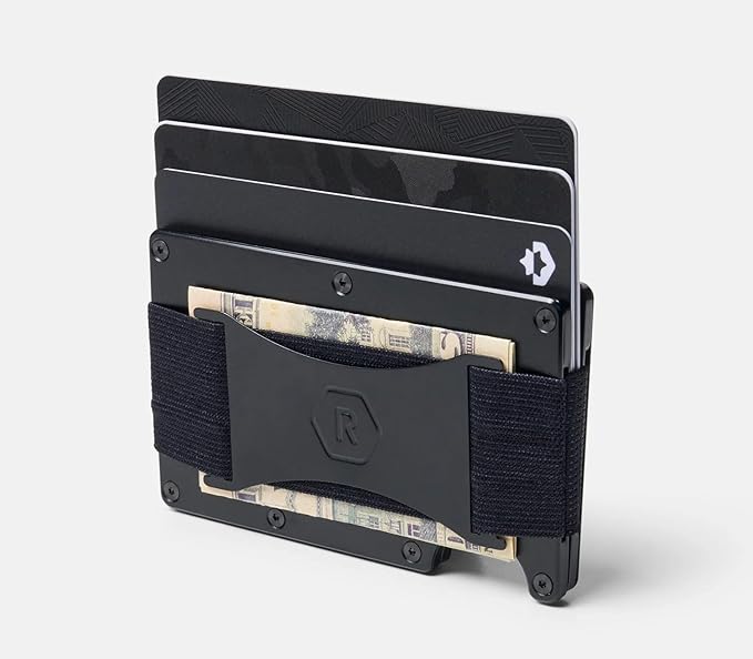 Ridge Wallet for Men - Slim Minimalist Compact Wallet and Card Holder, RFID Protected Front Pocket Wallets for Men with Integrated Cash Strap (NASA Nebula)
