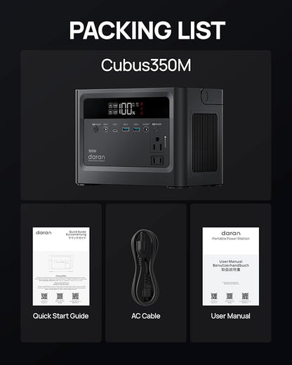 DaranEner Portable Power Station 230.4Wh LiFePO4 Battery, 350W Power Bank with AC Outlet 110V/ 700W Surge, Solar Generator Fast Charging for Camping, Laptop, Emergency, RV, Off-Grid Living