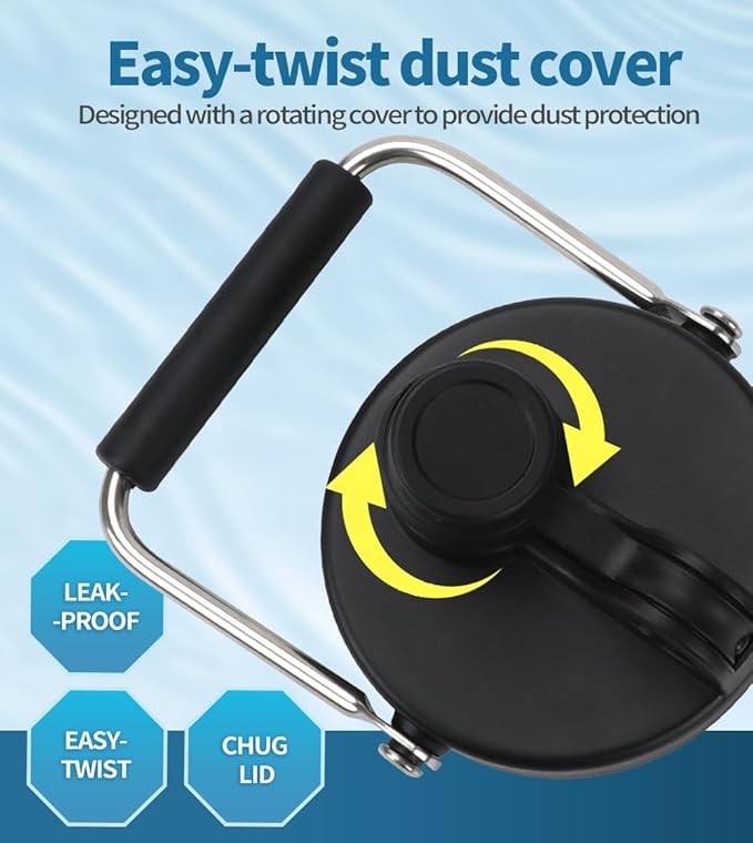 Spout Lid for Hydro Flask Wide Mouth Sport Water Bottles, Replacement Lids for 128oz Wide Mouth Insulated Bottles with Handle Easy to Carry (Black)