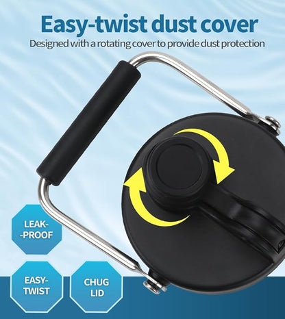 Spout Lid for Hydro Flask Wide Mouth Sport Water Bottles, Replacement Lids for 128oz Wide Mouth Insulated Bottles with Handle Easy to Carry (Black)