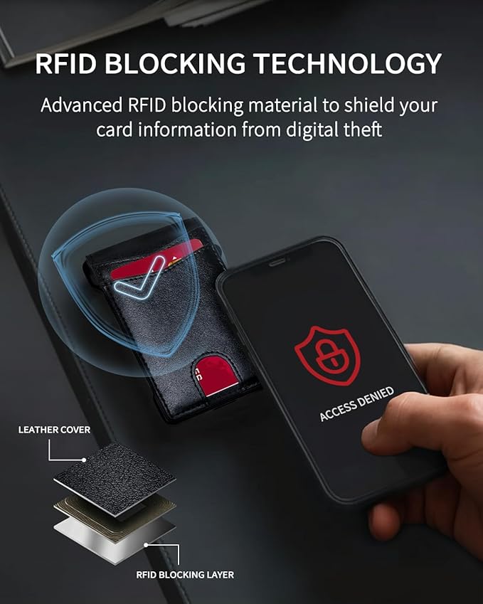 MNGARISTA Wallet for Men,Slim Minimalist Bifold Wallet with RFID Blocking,Pop-Up Credit Card Holder with ID Window & Money Clip,Magnetic Flip Metal Wallet for 11-13 Cards,Gifts for Men-Black