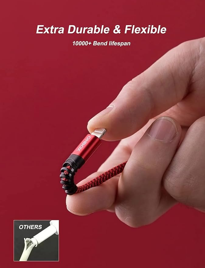 USB to Lightning Cable 6FT, 3Pack iPhone Charger Fast Charging, Heavy Duty iPhone Cables Braided Fast iPhone Charging Cord Compatible with iPhone 14 13 12 11 Pro Max XR XS X 8 7 6 Plus iPad and More