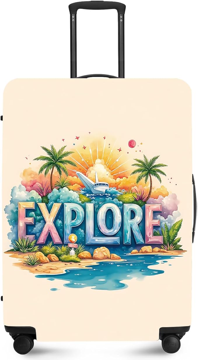 ANNA QUEEN Travel Luggage Cover Suitcase Protector Suitcase Cover Anti-Scratch,Stretchable Bag Cover Washable Durable Polyester with Elastic Hem with Zipper Closure