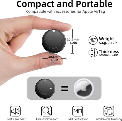 Esky Air Tracker Tags-4 Pack, Bluetooth Smart Luggage Tracker Works with Apple Find My APP (iOS Only, Not for Android), Key Finder and Item Locator for Luggage, Backpack, Suitcases, Wallet