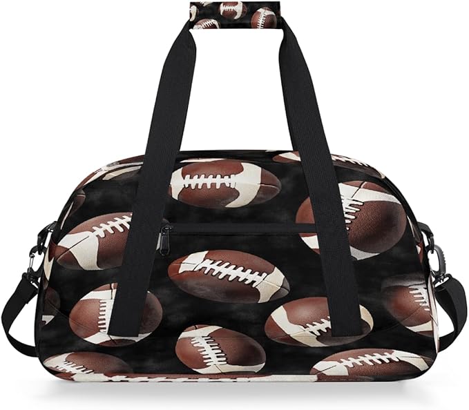 Kids Duffle Bag Girls Boys Footballs Rugby Ball Sports Weekender Overnight Bag,Lightweight Duffel Bags for Traveling Gym Sport Dance