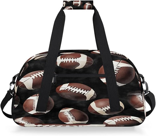 Kids Duffle Bag Girls Boys Footballs Rugby Ball Sports Weekender Overnight Bag,Lightweight Duffel Bags for Traveling Gym Sport Dance