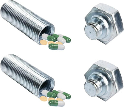 2PCS Small Pocket Pill Box, Portable Mini Pill Organizer Case Waterproof Metal Pill Holder Medication Pill Boxes Medicine Bottle for Outdoor Camping Travel 7 Day Vitamin Organizer (Black)