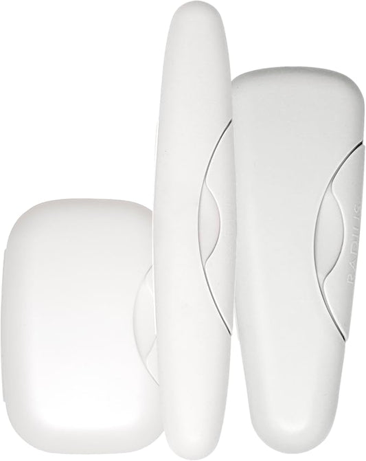 RADIUS Travel Case Value Pack, 3 Count (Toothbrush, Razor, Soap), BPA-Free Recycled Plastic, Portable for Bathroom, School, Home, Camping - White