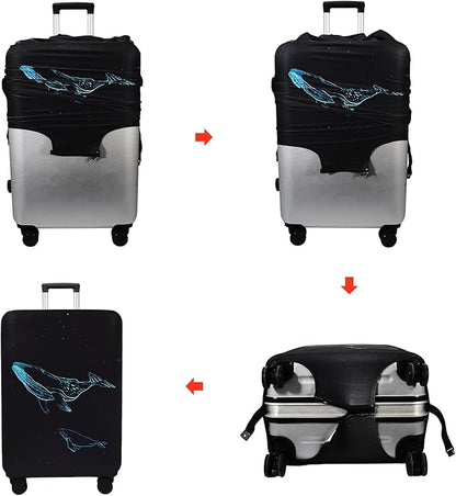 WUJIAONIAO Travel Luggage Cover Baggage Suitcase Cover Protector Skins 18-32 Inch (dolphin, L (for 25-28 inch luggage))