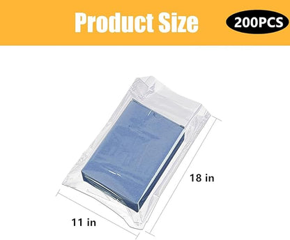 200-Pack Shoe Shrink Wrap Bags - 11x18 Inches Sneaker Heat Shrink Wrap for Men & Women - Shoe Organizer Bags to Prevent Sole Yellowing & Keep Dust Away (200), transparent