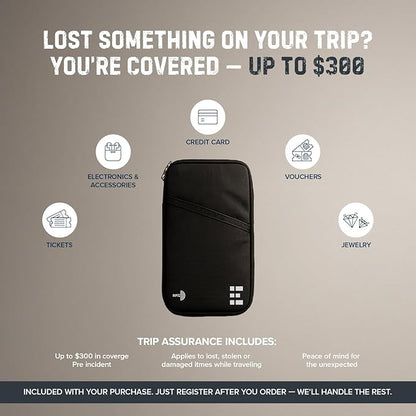 Passport Holder Family up to 6 Passports, Large Passport Wallet and Premium Travel Document Holder Organizer with RFID Anti-Theft Blocking - Black