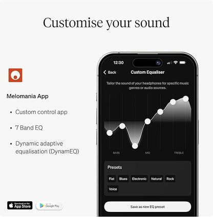 Cambridge Audio Melomania P100 SE Headphones - Bluetooth, Active Noise Cancelling with Hi-Fi Sound, 100 Hour Playback with User Replaceable Battery, Gaming Mode and Carry Case - White