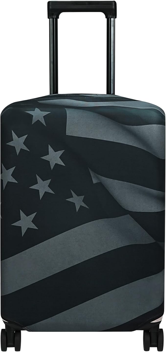 Explore Land Travel Luggage Cover Suitcase Protector Fits 23-26 Inch Case (Flag, M)