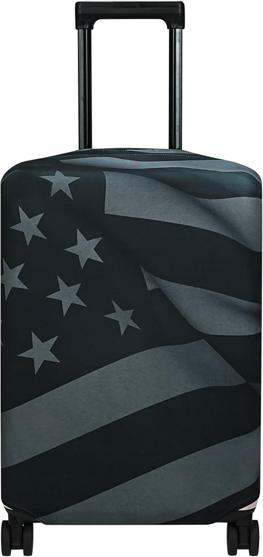 Explore Land Travel Luggage Cover Suitcase Protector Fits 23-26 Inch Case (Flag, M)