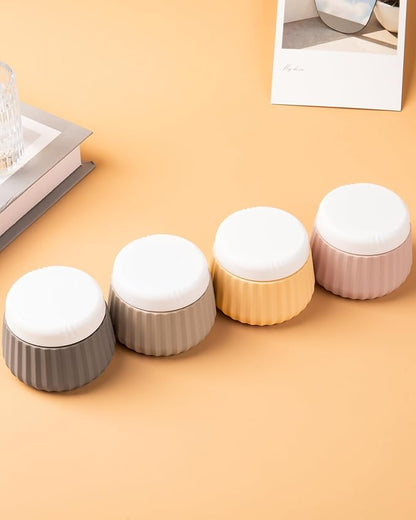 Travel Containers for Toiletries 4 Pack, TSA Approved Travel Size Toiletries, Travel Size Containers, With Clear Bag Leak Proof Silicone Jars, Travel Essentials Creams Jars Carrying Small Items