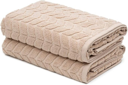 Turkish Cotton Ultra-Soft Plush Absorbent Quick Dry Bathroom Towel Set, Made in Turkey (Sand Beige, 4 Pcs Hand Towel Set)