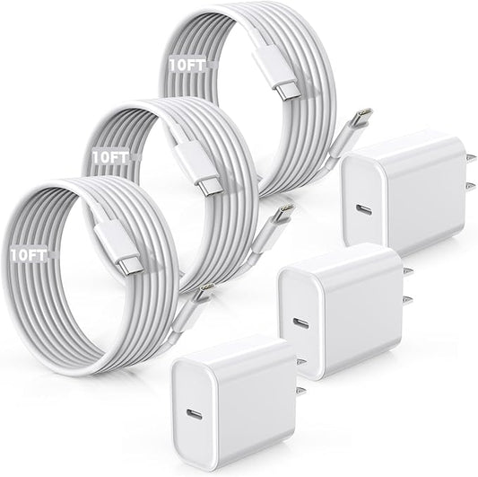 Fast Charger for iPhone 17/16/15 Charger,10FT Extra Long Fast Charging 3Pack Block USB-C to USB C Fast Charging Cable Cord for iPhone Air/17 Pro Max/iPhone 16 Pro/16 Plus/15 Pro Max,iPad Pro/Air/Mini