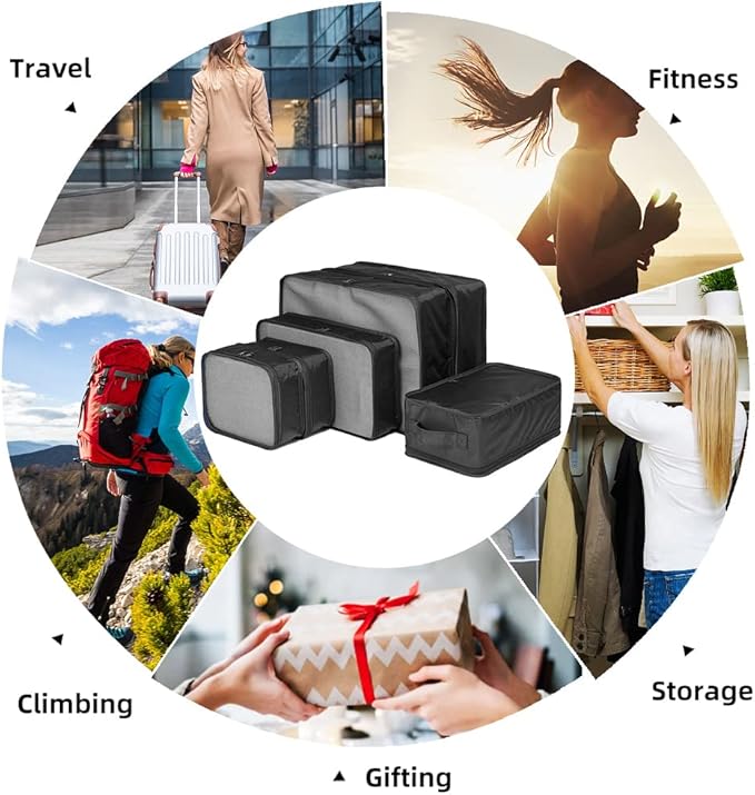 JJ POWER Travel Packing Cubes, Luggage Organizers with Shoe Bag