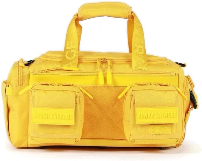 WOLFpak 20L Mini Duffle Bag for Gym & Travel | Waterproof Carry-On Weekender Bag with Shoe Compartment, Hard Bottom, and Tactical Molle System (Sherbet Mango)