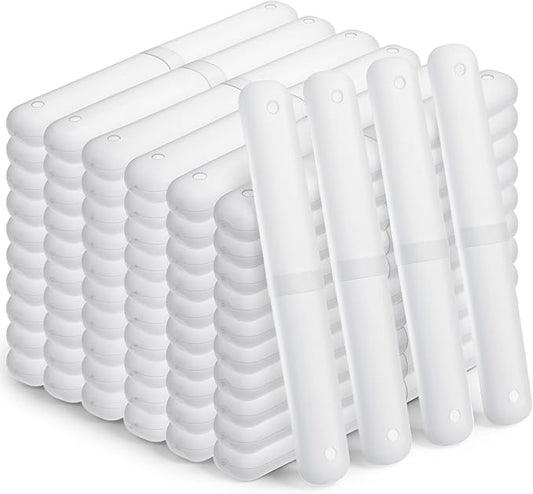 60pcs plastic toothbrush holder clear toothbrush holder with cover bulk dustproof tooth brush Case Cover Protector plastic tooth brush holders for Travel Trip Camping Toothpaste Covers