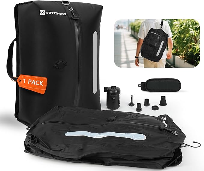 1Pack Vacuum Seal Bags For Clothing Travel With Wireless Pump | Waterproof Reusable Compression Bags with Shoulder Strap for Luggage and Suitcase, Space Saver Vacuum Seal Packing Cubes for Clothes