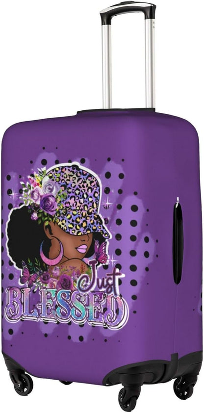 Travel Suitcase Protector African American Girl Elastic Protective Washable Luggage Cover With Concealed Zipper Suitable For 18-32 Inch(XL (for 29-32 inch luggage))