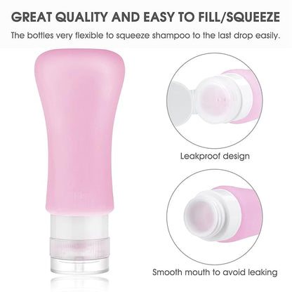 20 Pack Travel Bottles, 3oz & 2oz Leak Proof Toiletries, Perfect for Business & Personal Travel, Fun Outdoors Silicone 20 Pieces