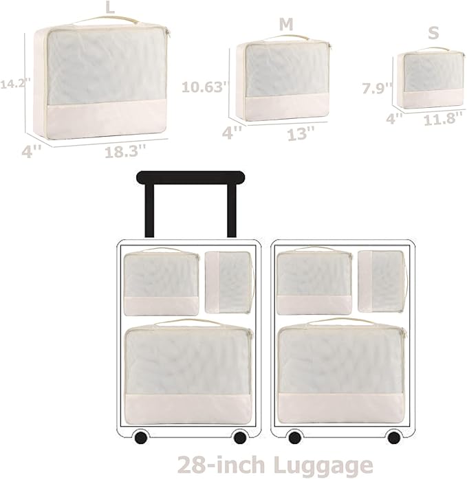 DoubleTrip Packing Cubes for Suitcases Carry on Luggage Organizer 6 Set Travel Accessories Lightweight Storage Bag Space Saver Clothes Pouch Large