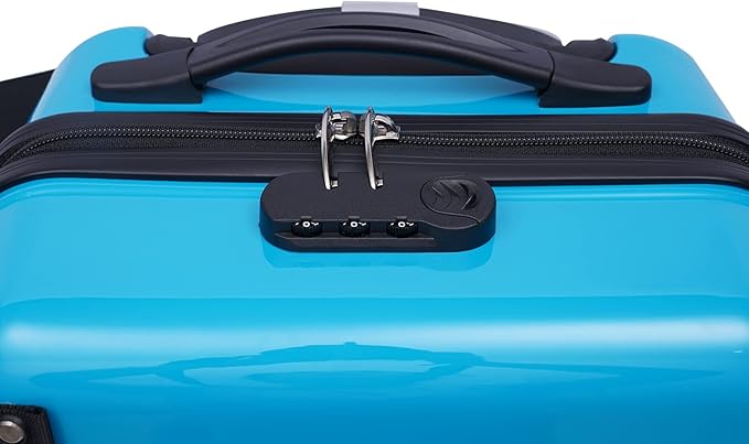 CNCEST 20"/24" Kid's Ride-on Travel Suitcase,Travel Rolling Luggage with Wheels Carry Trolley Luggage with Password Lock,Children's Ride On (20” Blue)