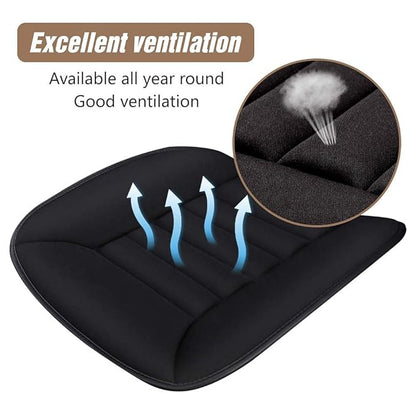 MYFAMIREA Car Seat Cushion Pad 1.2" Thick Comfort Seat Protector for Car Driver Seat Office Chair Home Use Memory Foam Seat Cushion with Non Slip Bottom, 20'' x 18.5'', Black