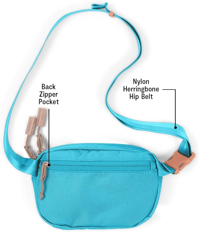 Baboon to the Moon Fanny Pack - Trendy, Compact, Water-Repellent Waist Bag in Multiple Colors and Sizes for Men and Women (Bluebell, Mini (1.5L))