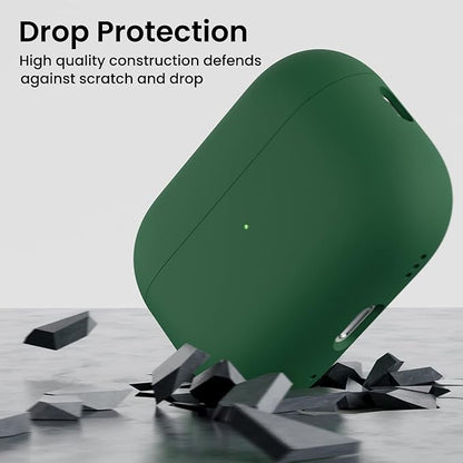 ORNARTO Compatible with AirPods Pro 2 Case 2022, Full Protective Hybrid Silicone for AirPods Pro 2nd Generation Case, Front LED Visible Skin Cover-Clover Green