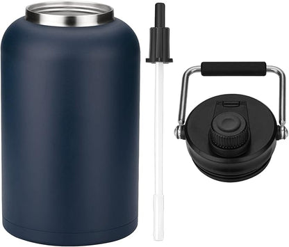 Zenbo One Gallon Jug with Straw, 128 oz Double Wall Vacuum Insulated Sports Water Bottle, Keeps Cold up to 48 Hours, Leak-Proof & Sweat-Proof Stainless Steel Water Jug for Gym, Outdoor & Camping