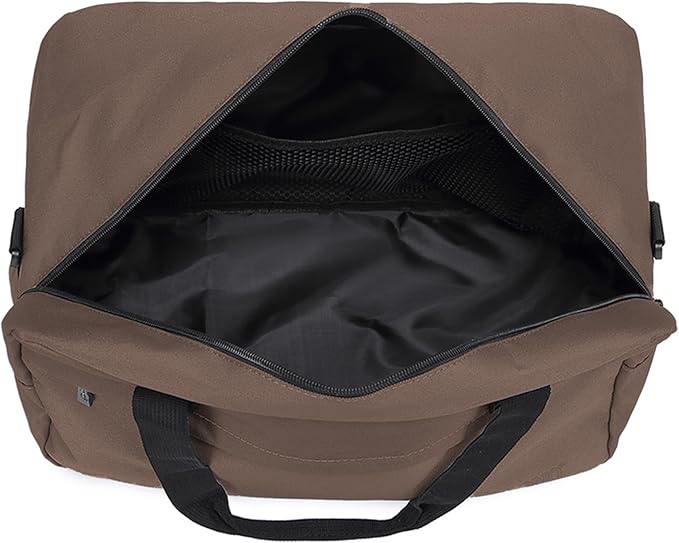 Kono Travel Duffel 20L Under Seat Carry-On Sports Tote Gym Weekender Overnight Bag - Brown, 15.75"x9.84"x7.87"
