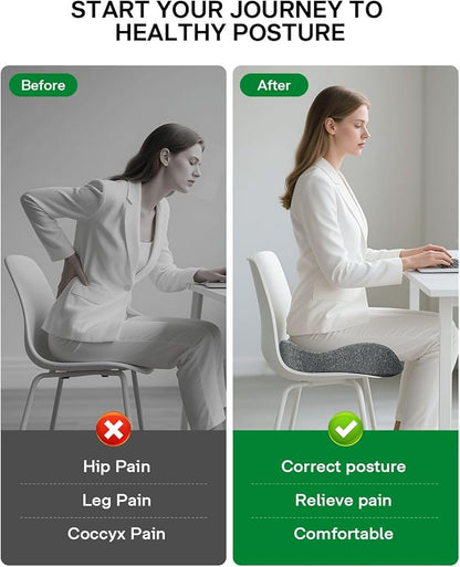 Medisana Seat Cushion, SC 200G Seat Cushions for Office Chairs, Car Seat, Wheelchair - Sciatica & Tailbone & Coccyx Pain Relief Pillow for Driver Sedentary People（Size:22.8 * 16.5 * 4.3 in-Grey）