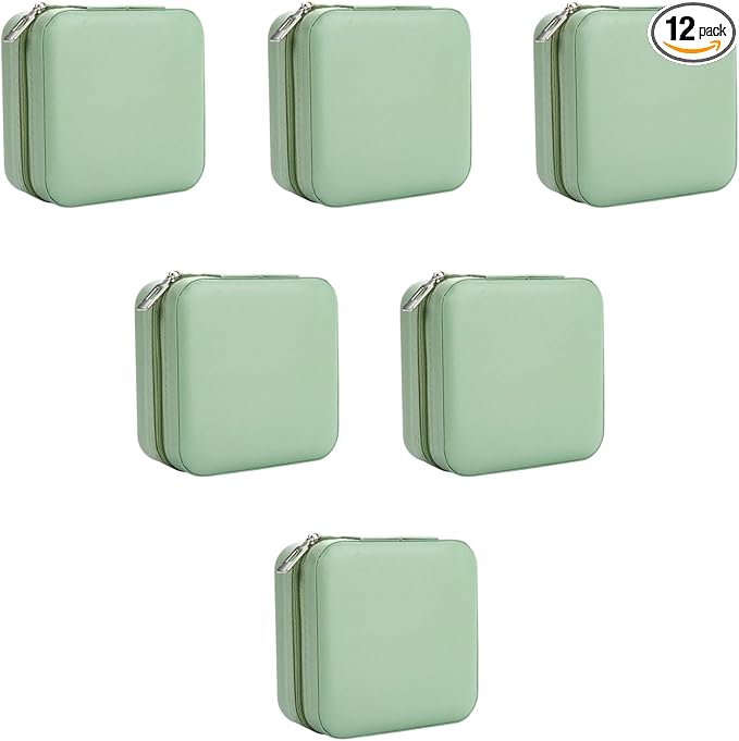Bridesmaid Proposal Gifts Travel Jewelry Case Jewelry Travel Organizer Small Bachelorette party Jewelry Box Bridesmaid Gift Boxes Mini Storage Organizer Storage Box (12, Sage Green)