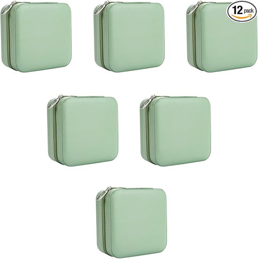 Bridesmaid Proposal Gifts Travel Jewelry Case Jewelry Travel Organizer Small Bachelorette party Jewelry Box Bridesmaid Gift Boxes Mini Storage Organizer Storage Box (12, Sage Green)